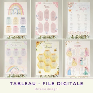 Tableau for baptism - communion - birthday - confirmation for little girl - different designs - printable file in pdf