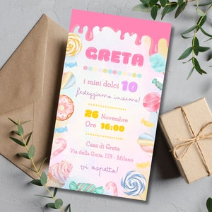 Candy Birthday Digital Invitation
