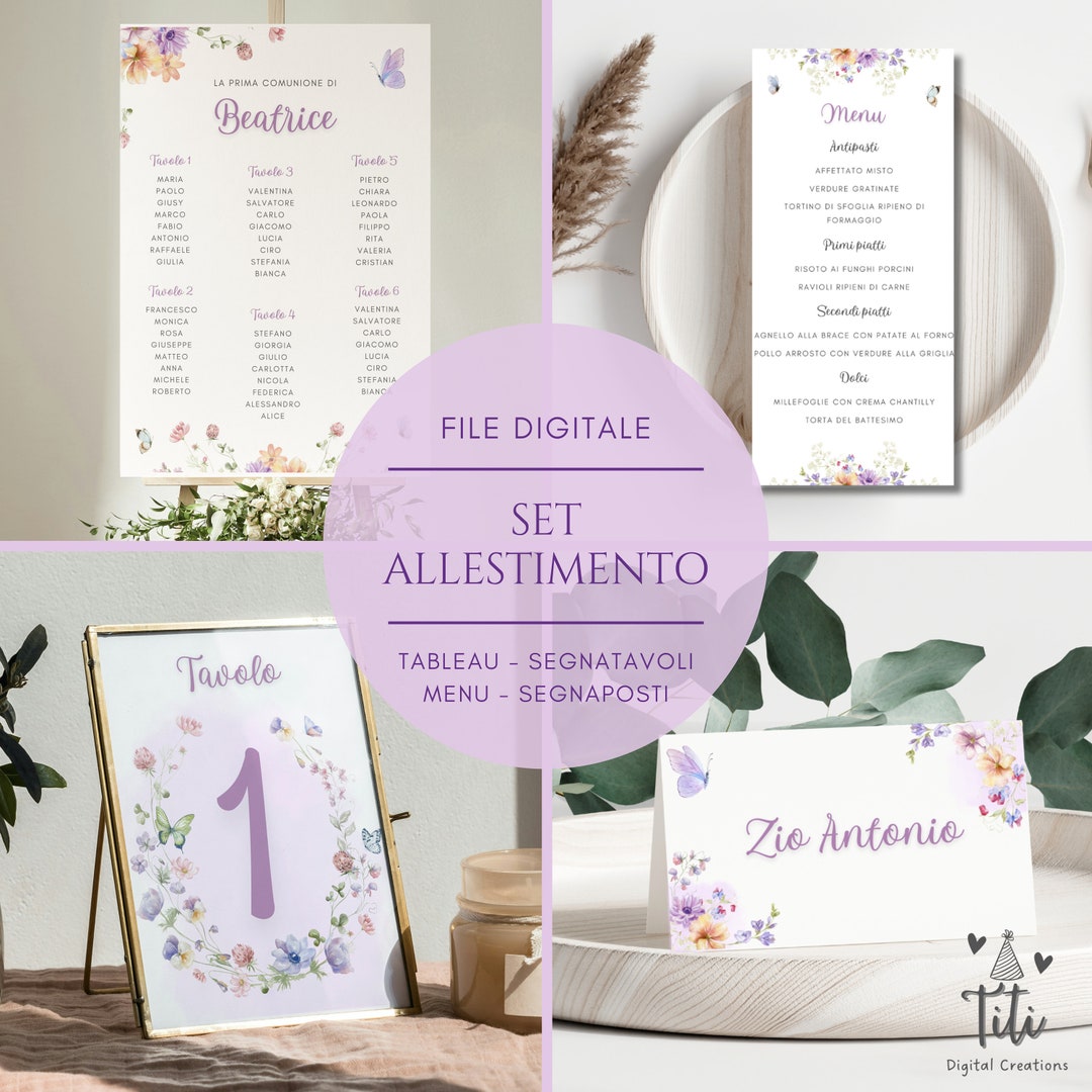 Lilac Flash Card.pdf Lilac Flowers and Butterflies Coordinated Set in PDF - Tableau, Table ...