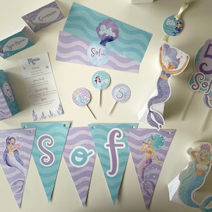 Party Kit Sirena - Set Allestimento battesimo/compleanno personalizzato