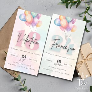 Invito digitale personalizzato per Compleanno, 18esimo, compleanno adulti per download - Invito Whatsapp