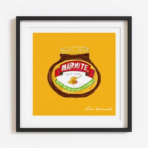 Marmite Sunshine Yellow Print | 5x5 | 6x6 | 8x8 | Marmite Print | Marmite Gifts | Square Print | Retro Print |