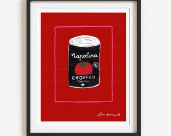 Italian Tomatoes Print | 5x7 | A5 | 8x10 | A4 | A3 | Hand Drawn Print | Tomatoes Print | Italian Kitchen Wall Art |