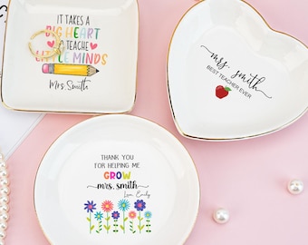 Personalized Teacher Gift, Custom Jewelry Dish For Teacher, Custom Teacher Trinket Dish, Gift For Teacher, Back To School Gift, End Of Year