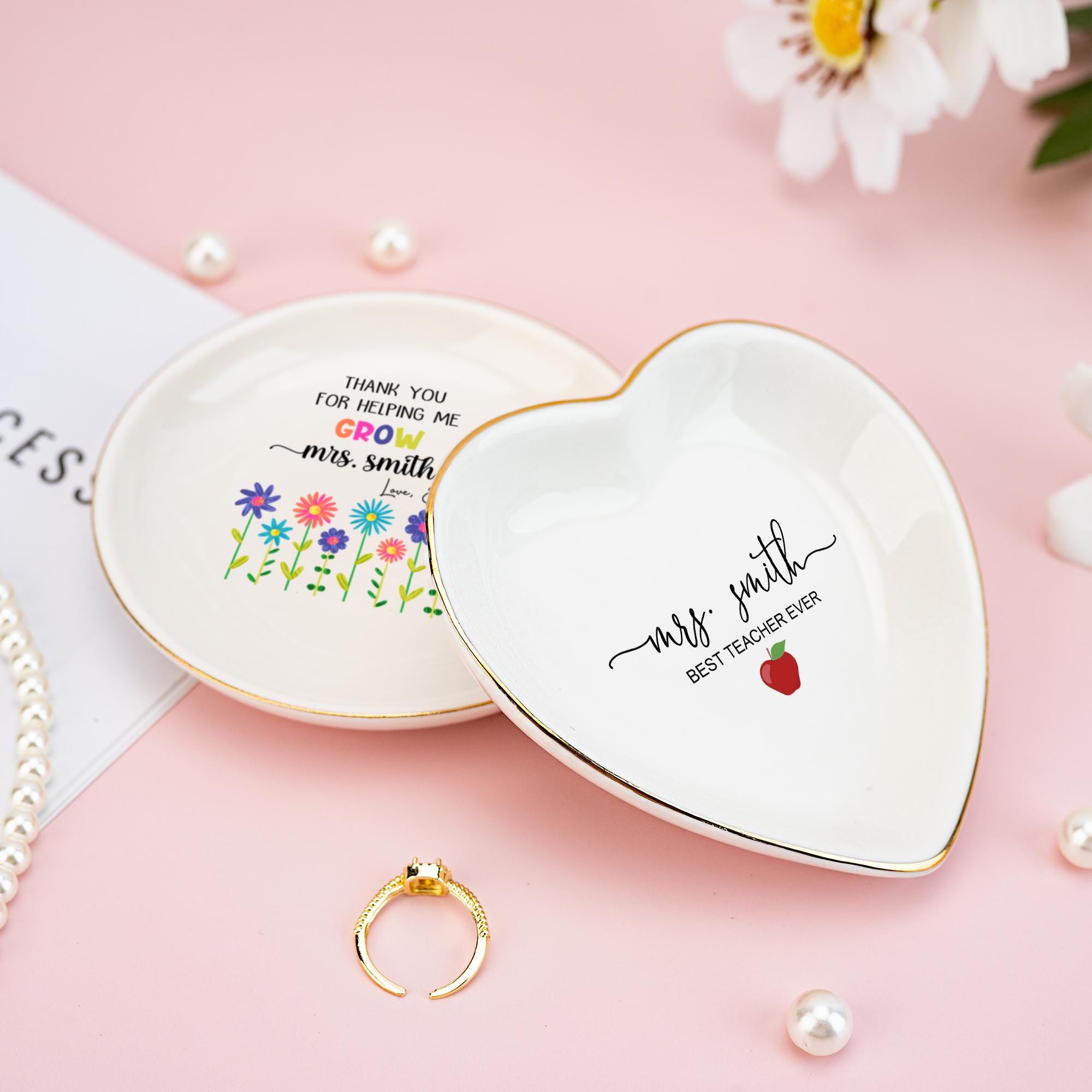 Custom Jewelry Dish For Teacher, Personalized Teacher Gift, Custom Teacher Trinket Dish, Gift For Teacher, Back To School Gift, End Of Year