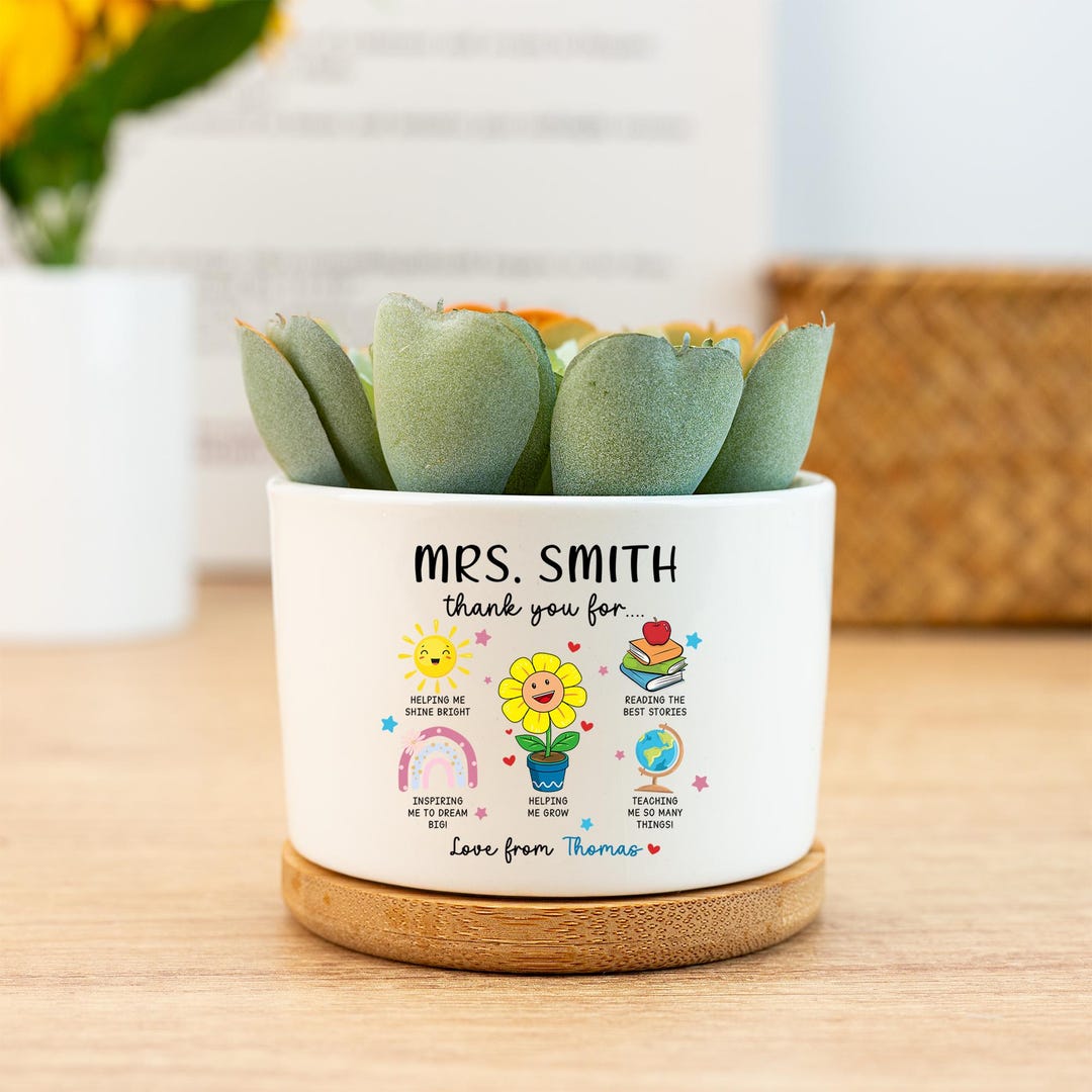 Thank You Teacher Gifts, End of Year Gift for Teacher, Custom Plant Pot ...