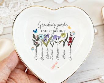 Birth Month Flower Personalized Ring Dish