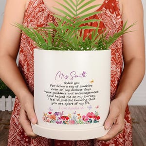 Thank You Teacher Gifts, Teacher Appreciation Gift,  Flower Pot for Teacher, Custom Plant Pot, End Of Year Gift for Teacher, Thank You Gifts
