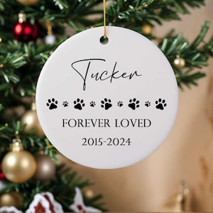 Personalized Dog Memorial Ornament, Dog Loss Ornament, Pet Memorial Gifts, Dog Mom Christmas Gifts, Forever Loved, Custom Dog Ornament