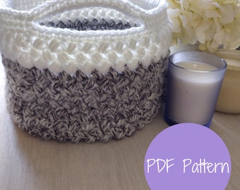 Crochet basket PATTERN - crochet storage basket - round crochet basket - 10 inch basket pattern - pdf pattern