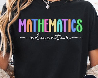T-shirt Comfort Colors pour professeur de mathématiques, T-shirt à manches courtes ou T-shirt à manches longues