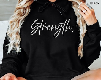 Strength Womens Gym Sweatshirt, Crewneck Sweatshirt, Hooded Sweatshirt, Gym Cover, Workout Shirts for Women, Gym Gifts for Women
