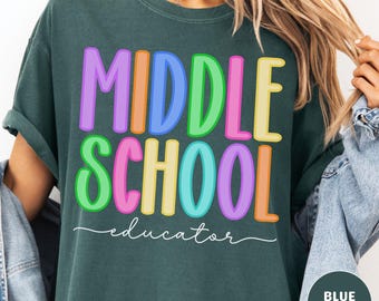 T-shirt Comfort Colors pour enseignant(e) de collège, T-shirt à manches courtes, T-shirt à manches longues