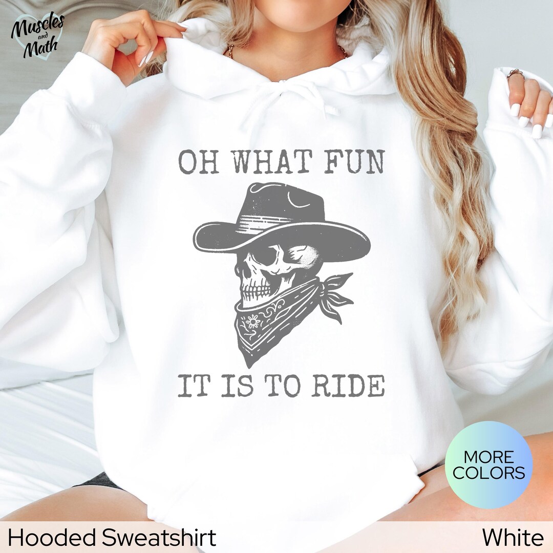 Funny Christmas Sweatshirt, Skull Cowboy Christmas Gift, Oh What