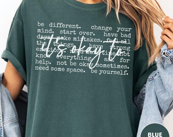 T-shirt inspirant « Comfort Colors Positivité Tout va bien », T-shirt pour enseignants, T-shirt de motivation, Santé mentale, T-shirt à manches courtes, T-shirt à manches longues