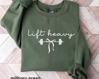 Cute Gym Sweatshirt, Lift Heavy, Crewneck Sweatshirt, Hooded Sweatshirt, Workout Shirt for Women, Womens Gym Sweatshirt, Gym Gifts for Women