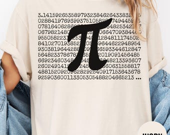 T-shirt Comfort Colors pour professeur de maths, T-shirt Pi, Chiffres de Pi, T-shirt à manches courtes ou à manches longues, T-shirt pour la Journée de Pi