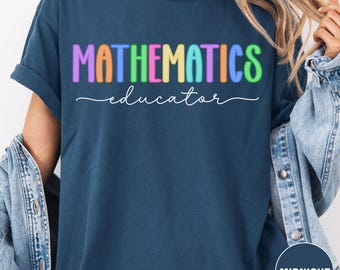 T-shirt Comfort Colors pour professeur de mathématiques, T-shirt à manches courtes ou T-shirt à manches longues