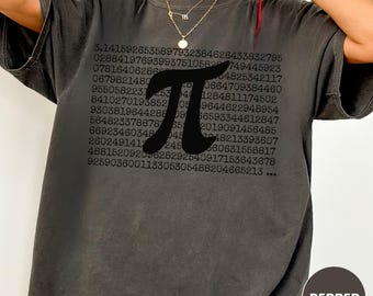 T-shirt Comfort Colors pour professeur de maths, T-shirt Pi, Chiffres de Pi, T-shirt à manches courtes ou à manches longues, T-shirt pour la Journée de Pi