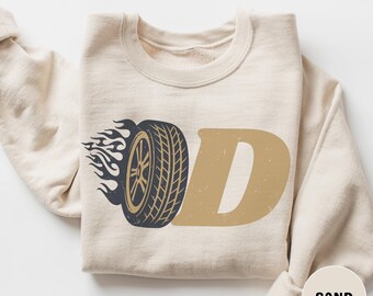 Tired Sweatshirt, Funny Sweatshirt, Tire-D Crewneck or Hooded Sweatshirt