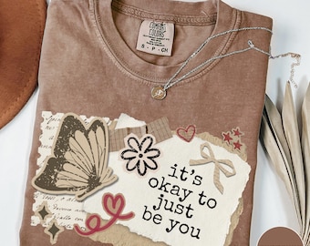 Camiseta Comfort Colors Positivity, Camiseta It's Okay To Trendy, Camiseta de manga corta, Camiseta de manga larga, Regalo para ella, Regalo para la salud mental