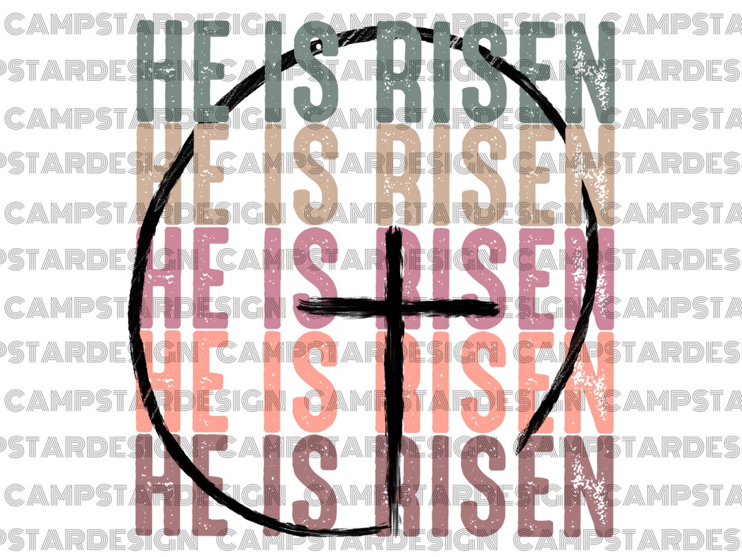 He is Risen Stacked Letters PNG Sublimation Design Christian - Etsy