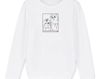 Owls sweatshirt, children's sweatshirt, Owls teenager, OwlsRose, kid's sweatshirt, child, unisex? love, love