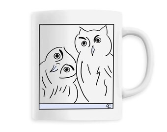 Owls mug, Owls mug, OwlsBlue, breakfast, love, love, blue, boy