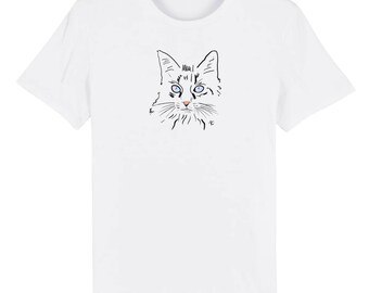 TshirtCatEyesBlue, blue eyes cat t-shirt, graphic, unisex