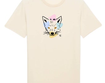 FoxLove t-shirt, fox t-shirt, hearts, love, gift, color, multicolored, organic cotton