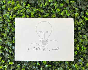 You Light Up My World | Printable Appreciation Card