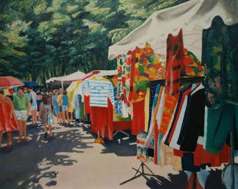 Marché de Saint Cyr sur Mer - Peinture originale