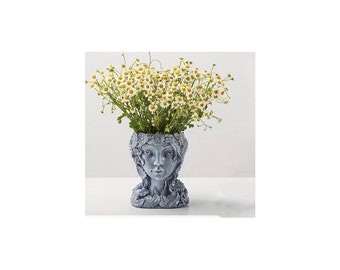 0250 Latex mould mold decorative girl flower pot planter