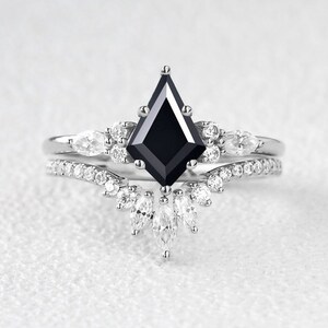 Black Onyx Engagement Ring Pear Cut 14K Rose Gold Engagement Ring Cluster Ring CZ Diamond Ring Bridal Ring Promise Ring Anniversary Gift