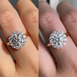 Classic Round Moissanite Engagement Ring - 14k White Gold - 2ct Total Weight - Bridal Ring for Women - Best Moissanite Ring - Ring For Women