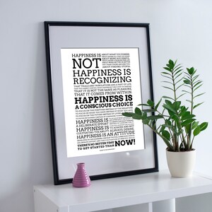 Happiness Poster l Happiness Definition Print I Happiness Quote Print l Happiness Manifesto l Happy Life I Choose Happiness I Choose Happy