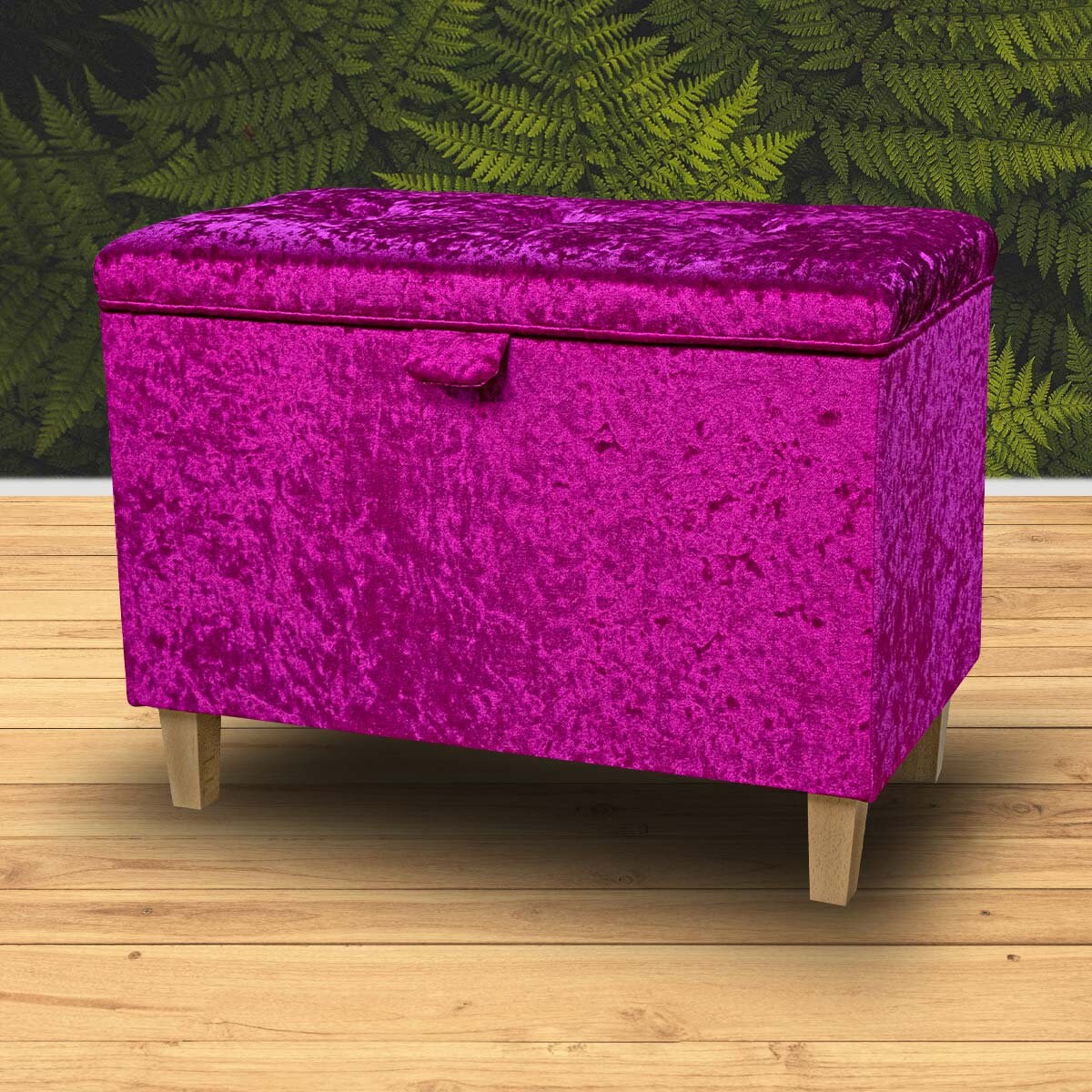 Crushed velvet pink ottoman discount
