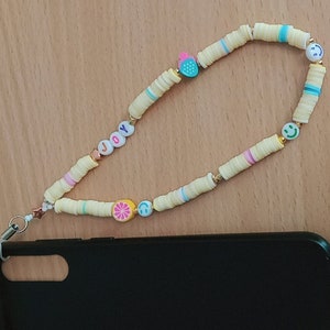 Pulsera joya móvil kawaii personalizable en perlas heishi
