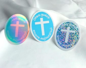 Pegatinas "Jesús sigue sanando hoy" - Resistente al agua