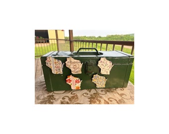 Large Wisconsin Shaped Decoupaged Magnets