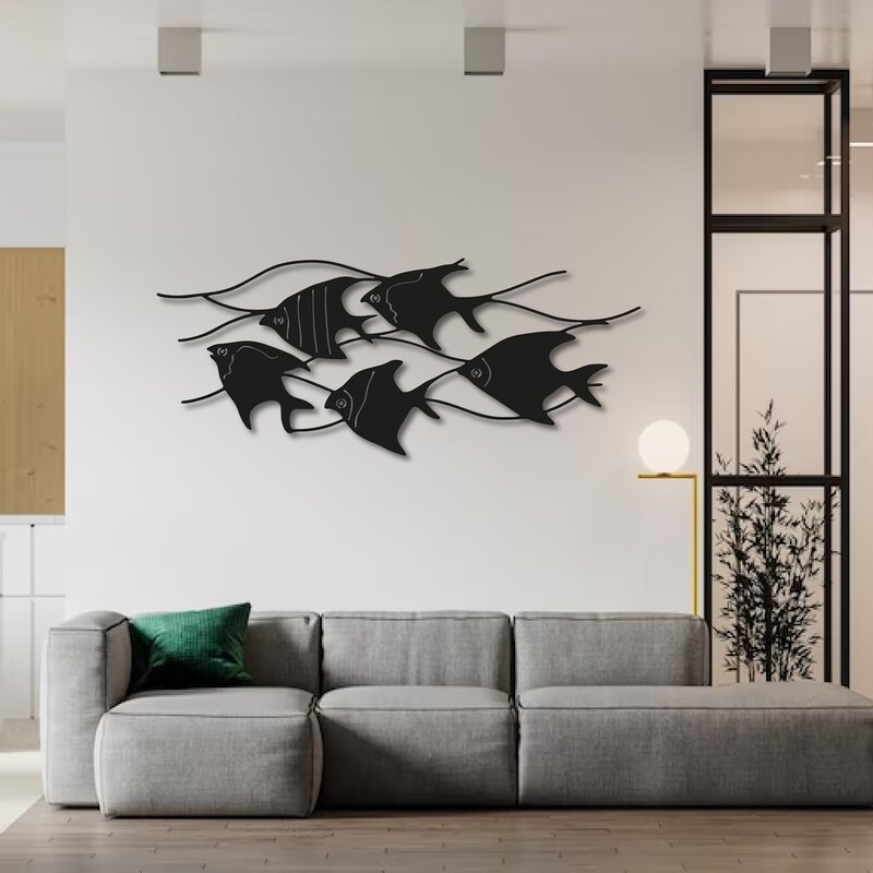Fish Wall Design School of Fish Wall Art - Etsy