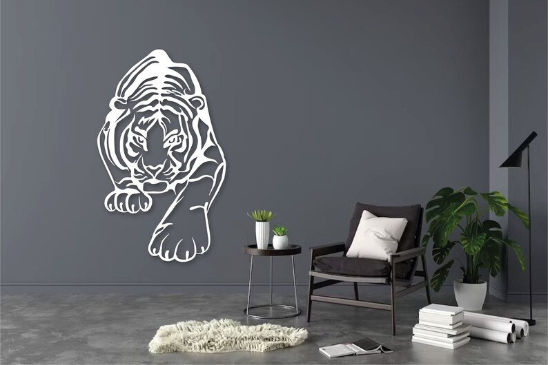 Bengal Tiger Metal Wall Art,wildlife Lover Gift,housewarning,3d Tiger