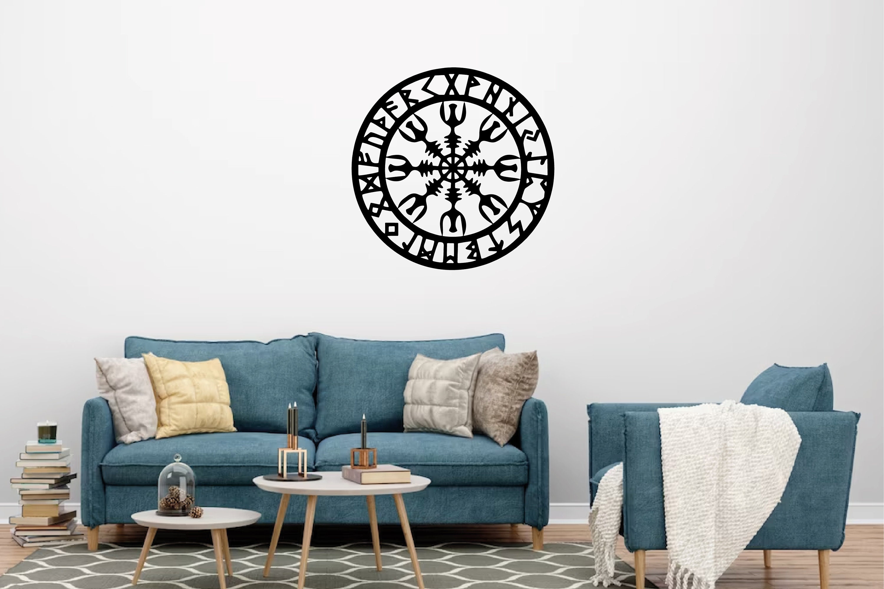 Vegvisir Metal Wall Decor Vikings Wall Art Navy Wall Decor Etsy