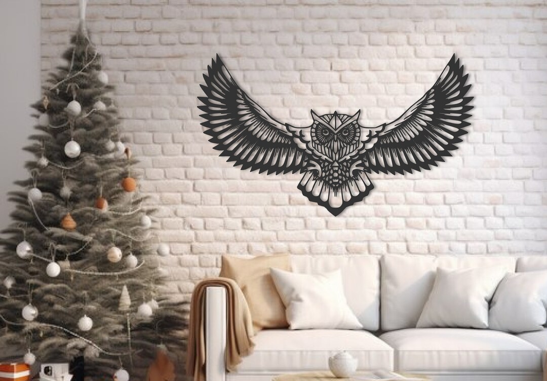 Metal Owl Wall Art, Large Owl Wall Decor, Artwork for Walls,wall