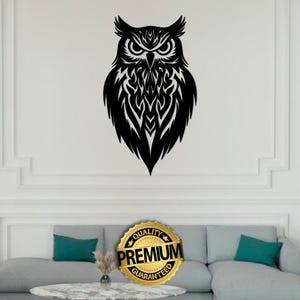 Arte murale in metallo con gufo grande, decorazione murale in metallo con gufo, arazzi in metallo, decorazioni per la casa, regalo per gli amanti dei gufi, scultura in metallo per case rustiche e moderne