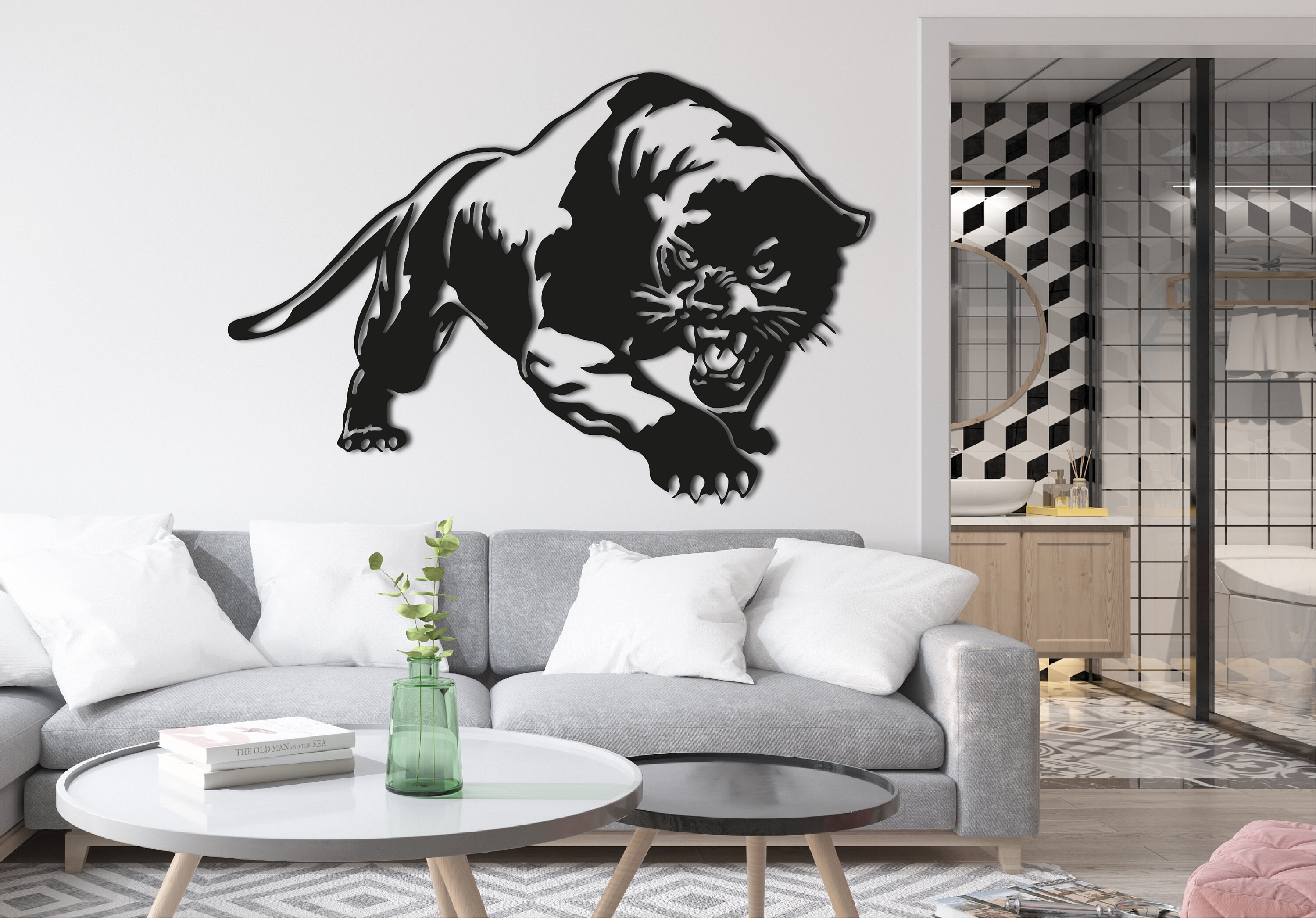 Buy Metal Panther Wall Art, Panther Wall Decor, Wildlife Wall Art