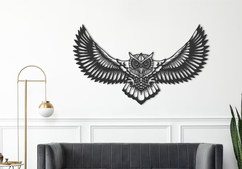 Metal Owl Wall Art, Large Owl Wall Decor, Artwork for Walls,wall