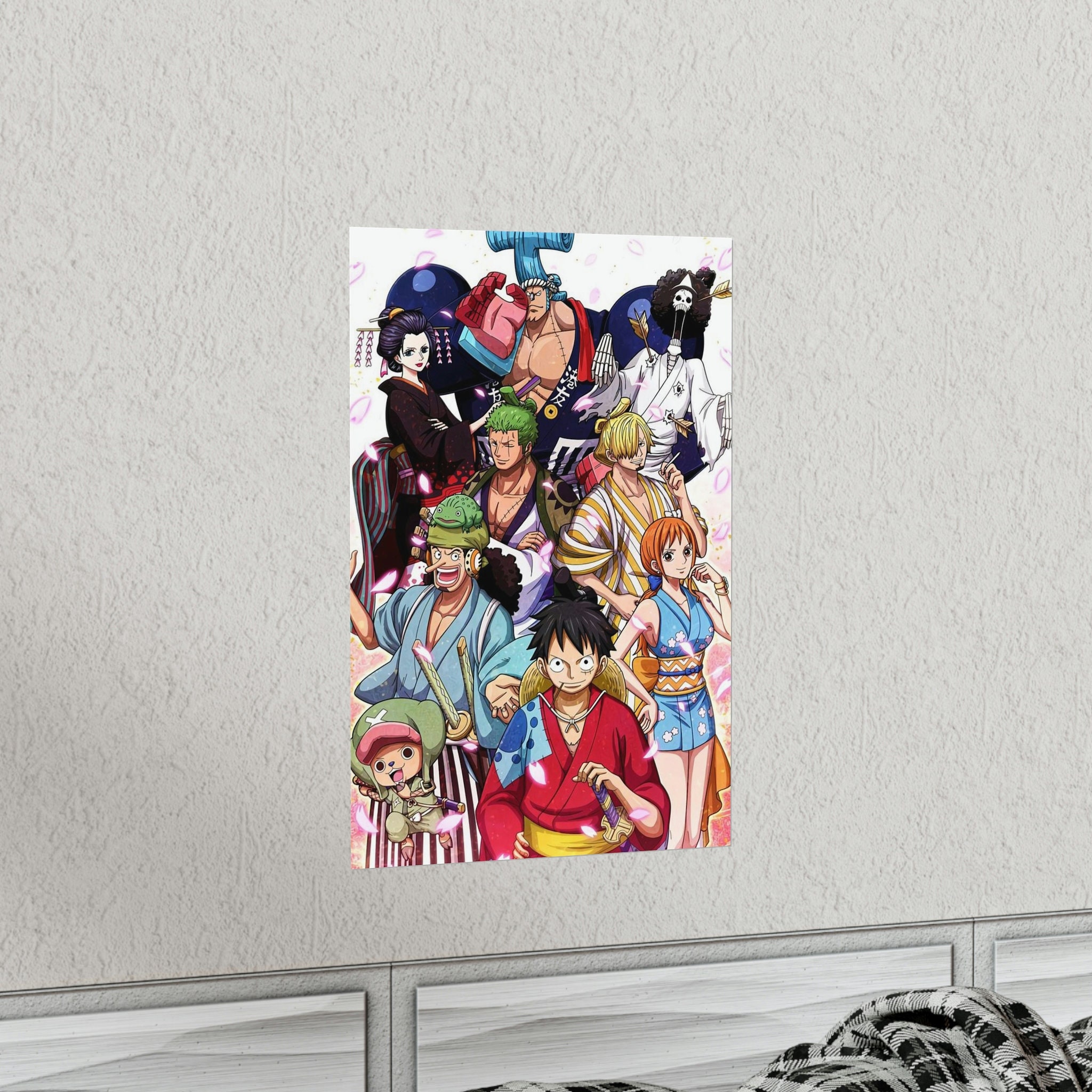 One Piece Poster, Straw Hat Crew Wano, Anime Wall Art, Anime Gift, Home
