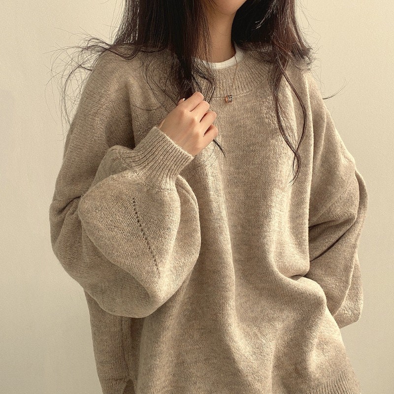 Baggy Sweater for Women Loose Crewneck Pullover Lantern - Etsy