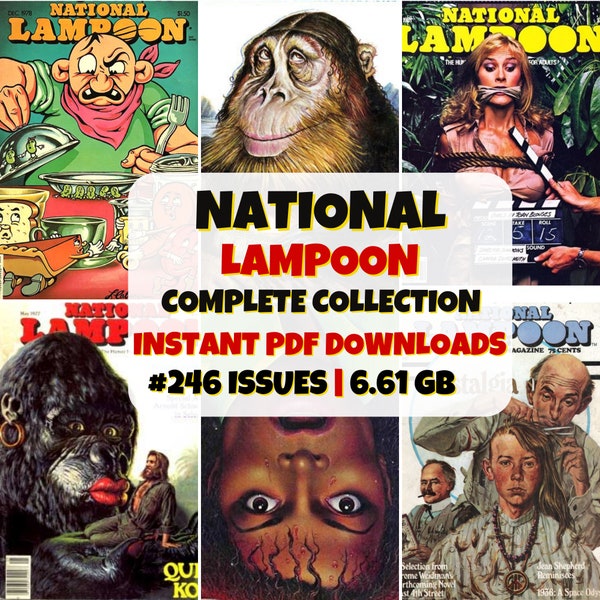 Vintage National Lampoon Magazine | Retro Humor Comics | Classic Magazine | Digital PDF Collection | Pulp Crude Humor | Nostalgic Reads